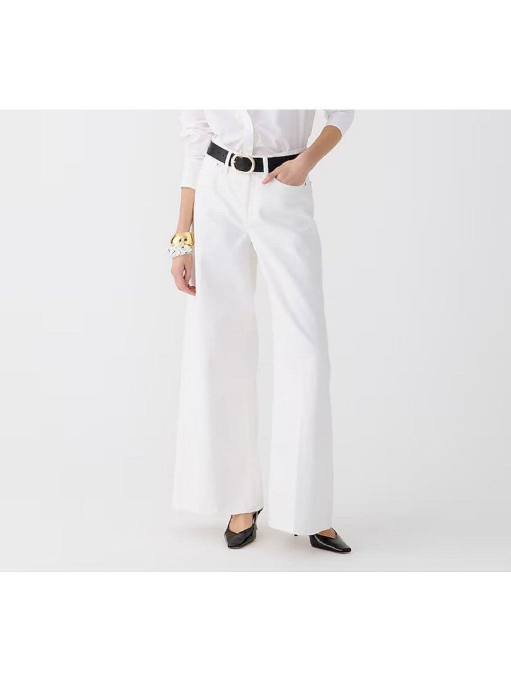 J. Crew High-Rise Superwide-Leg Jeans Women's Size 25 in White New With Tags!